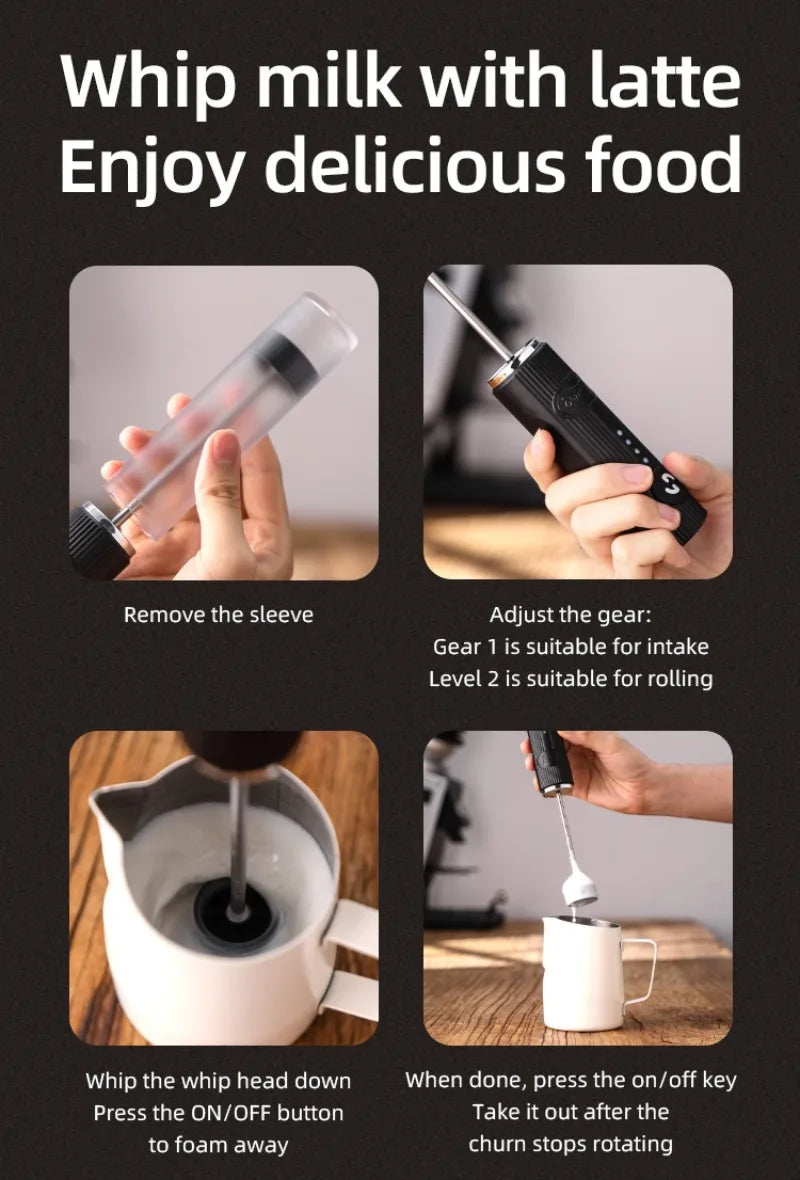 New Coffee Frother Bincoo Milk Foamer Rechargeable Handheld Espresso Tool Coffee Milk Electric Handle Blender Egg Beater