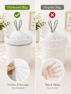 400PCS 4 Gallon Small Drawstring Trash Bags, Disposable Garbage Bags, 17.7 X 17.7 In Trash Can Liners, Back To School Dorm Waste Bags For Bathroom, Kitchen, Bedroom, Office, Apartment, Travel, Small Bins And Daily Home Cleanu
