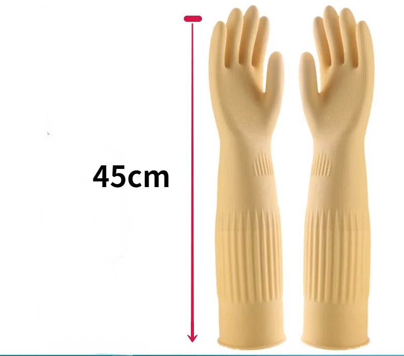 38/45/56cm Latex Long Gloves Aquarium Fish Tank Industrial Thick Protective Gauntlets Waterproof Rubber Latex Dishwashing Gloves
