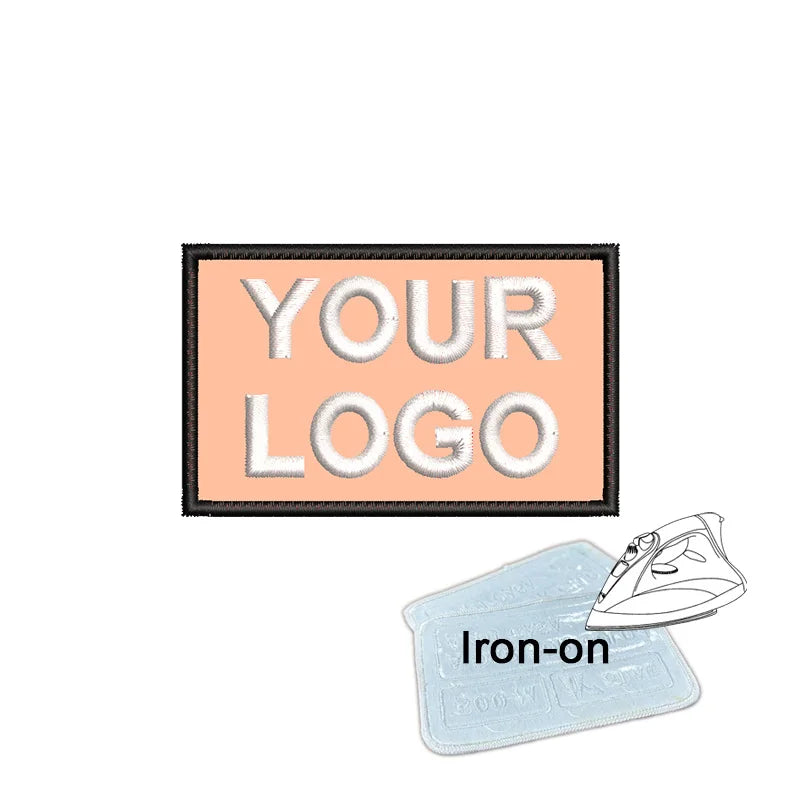 1PC 8x5cm Custom Name Tags Embroidered Patch Personalized Stripes Badge Number  Text Badge Iron On Backing Hook & Loop Backing