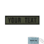 1PC 10cmX2.5cm Custom Name Flag Patch Stripes Badge Iron On Or Hook Loop Estonia Austria Bulgaria Hungary Romanian Ireland green