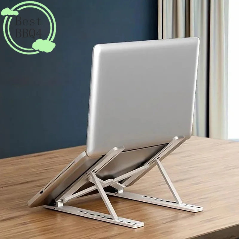(BBQ4)Universal Laptop Stand Adjustable Notebook Holder For Macbook Non-slip Foldable Cooling Base Bracket For Tablet Phone