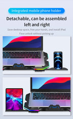 Jomaa RGB Gaming Laptop Stand Air Cooler Notebook Stand Holder with 6 fans Cooling Fan Base Suit for 12-17 inch Laptop