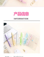Lightweight Pvc Loose-Leaf Shell 6 Holes A6 Transparent Loose-Leaf Shell, Color Clip, Simple Candy Color Album Shell