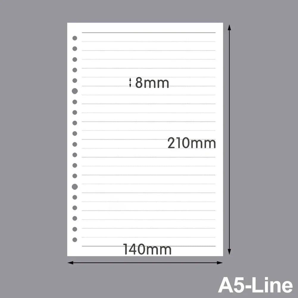 60 Sheets A4 A5 B5 Refill Spiral Binder Inner Page Notebook Loose Leaf Weekly Monthly To Do Line Grid Inside Paper Stationery