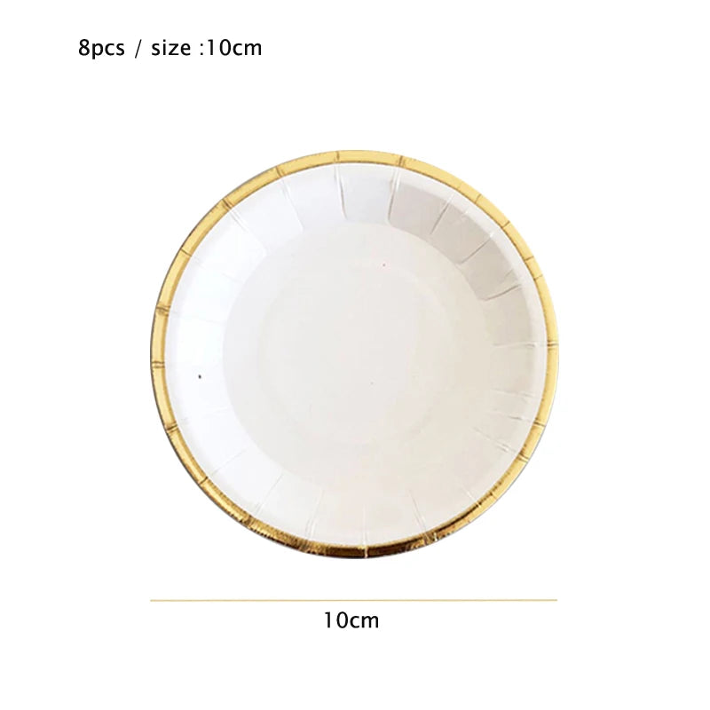 10cm Mini Plate Party Paper Plates Disposable Tableware Birthday Party wedding Decor kids Party Supplies Pink Small Plates 8pcs