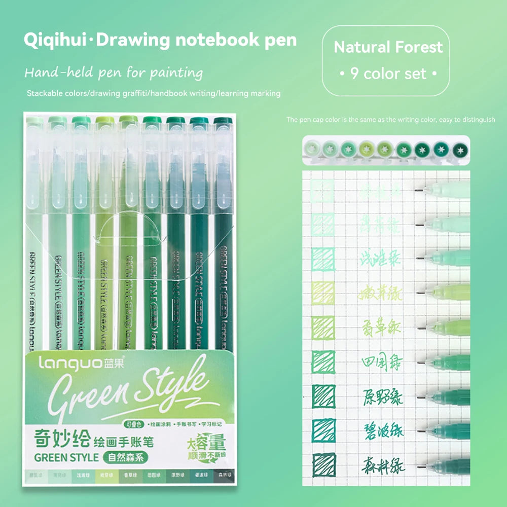 105Color Hand Account Gel Pen Languo Morandi Retro Pen Large-Capacity Color Handbook Pen For Student Painting Graffiti Writting