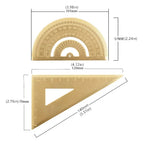 Retro Brass Straight Ruler Student School Office Stationery Metal Triangle Rulers Protractor Painting Drawing Measuring Tools