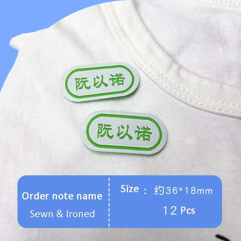 Customized Children's Name Tag Lable Sewing On Bag Clothes For Kids Embroidery Custom Sew Name Pendant Label