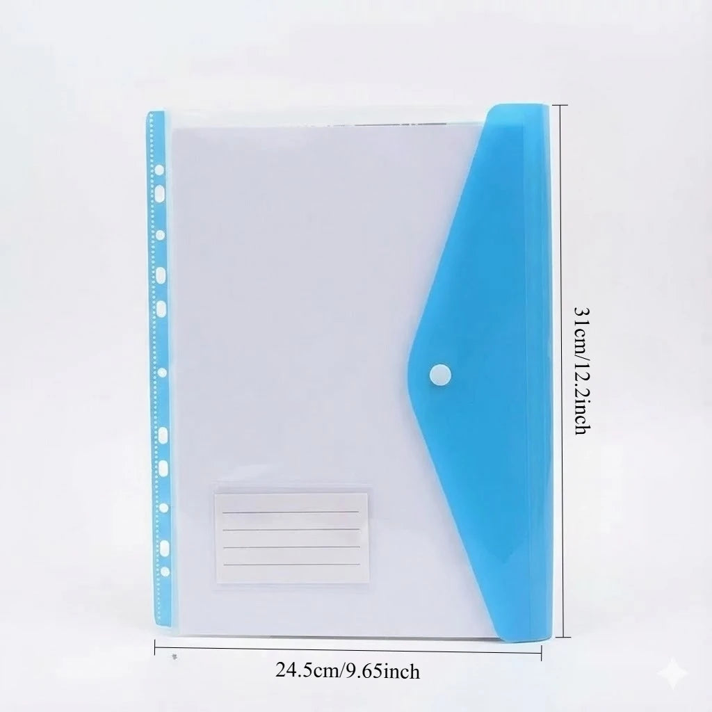 3-6pc 11Hole Binder Ring Folder A4 Large Capacity Loose Leaf Folders Portable School Student Exam Paper Storage Office Organizer