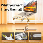 Foldable Laptop Stand 360°Rotation Notebook Table Holder Aluminum Alloy Portable Book Tablet Bracket Open-ended Heat Dissipation
