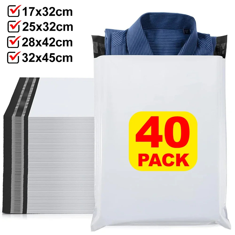 10-40Pcs Self Seal Shipping Bags Portable Poly Mailers Strong Adhesive Packing Mailing Envelopes 17x32cm 28x42cm 32x45cm 25x32cm