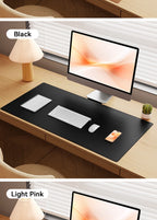 Desk Pad Protector, Mouse Pad, Office Desk Mat, Non-Slip with Stitched Edges PU Leather Desk Blotter for Office Home School