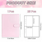A5 Notebook Photocard Binder with 4 Pockets Sleeves, 6 Ring  PU Leather Binder Loose Leaf Personal Organizer Photo Binder Book