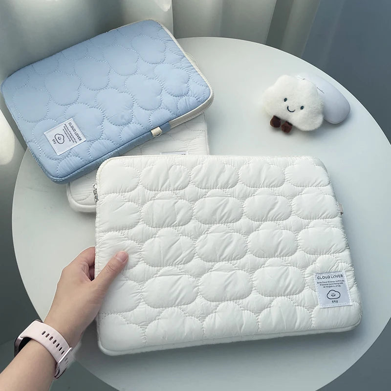 New Cloud Laptop Sleeve Ipad Bag Cotton Large Capacity Storage Embroidery 11/13/14 /15 15.6 16 Inch Notebook Pouch