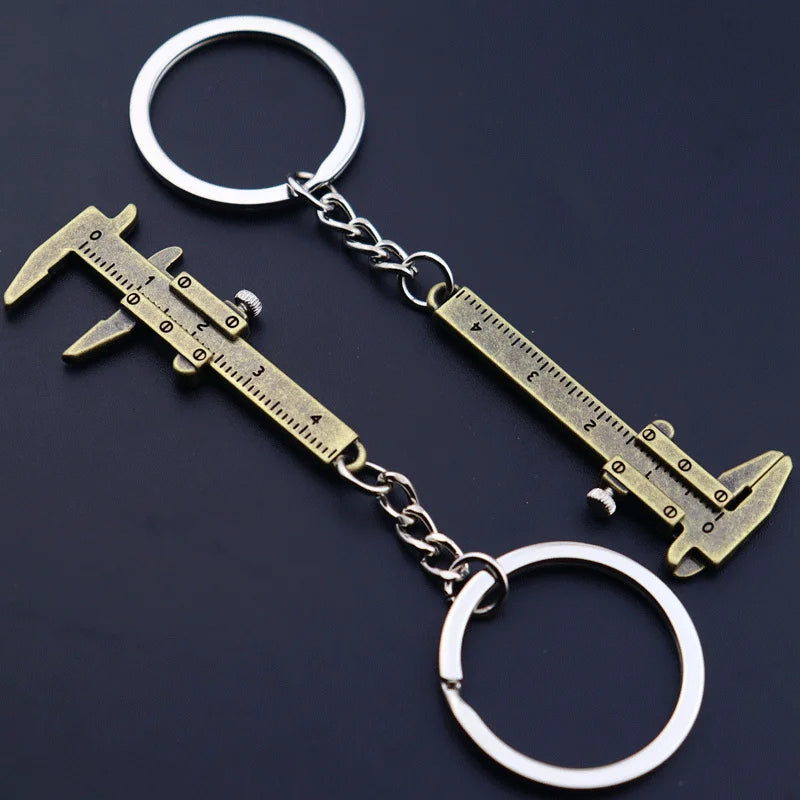 New Fashion Car Key Mini Vernier Caliper Portable 0-40mm Keychain Measuring Gauging Tools Car Turbo Key Chain Ring Ruler Caliper