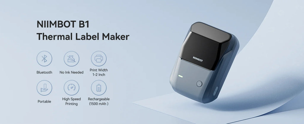 Niimbot 200dpiB21 300dpi B21PRO Label Maker Tag Price Portable Thermal Label Printer with White Photo Labels for Bakery/Business