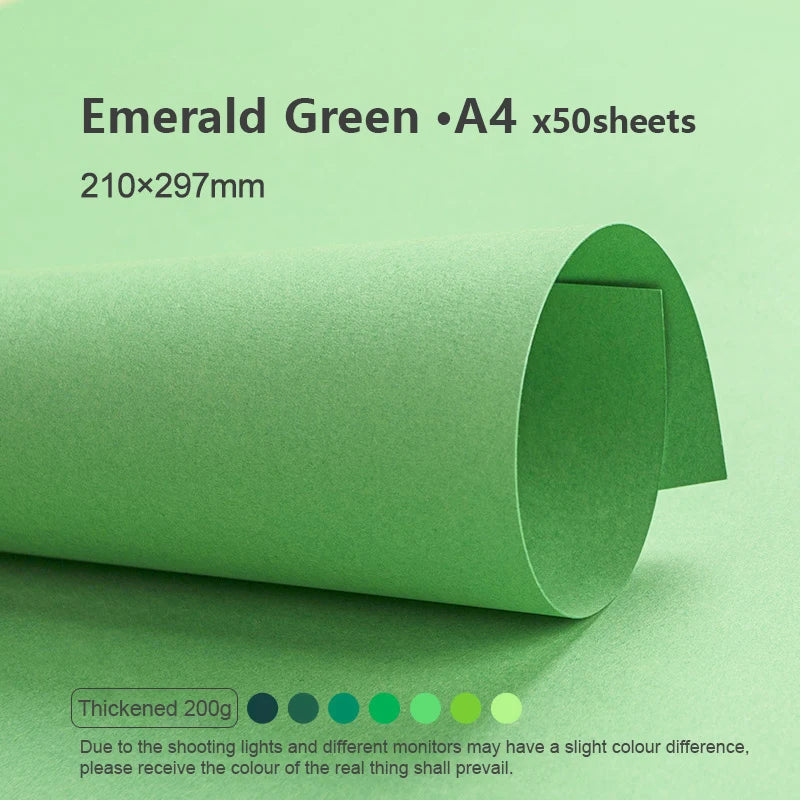 A4 Colored Cardstock 50sheets Thickened Hard Paper 200 gsm Card Stock Colorful Drawing Paper for DIY Art Card Making Scrapbook