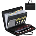 13 Pockets Accordion File Organizer Fireproof Portable Document Bag with Zipper & Labels Expanding File Folder