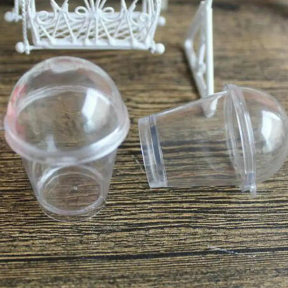 10pcs Miniature Frappuccino Cups With Cover Lid Ice Cream Cups Cake Decorating Disposable Cups