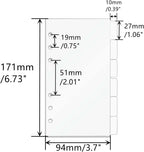 A5/A6/A7 Binder Dividers Planner Insets 6 Tabs Clear Thick Acrylic Index Divider/Cover  Refillable Page Protectors for 6 Ring
