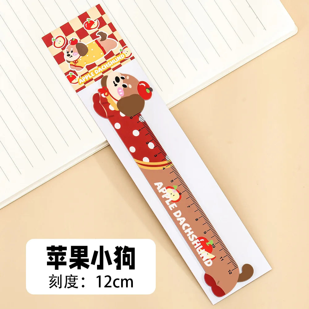 Cartoon Strip Puppy Magnetic Bookmark Ruler Student Cute High-value Bendable Ruler Special-shaped Magnetic Ruler