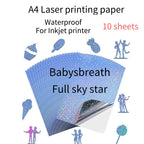 10/50pcs Waterproof sticker paper A4 Laser Inkjet Printer Paper White Glossy Transparent  Self Adhesive Sticker Label Copy Paper