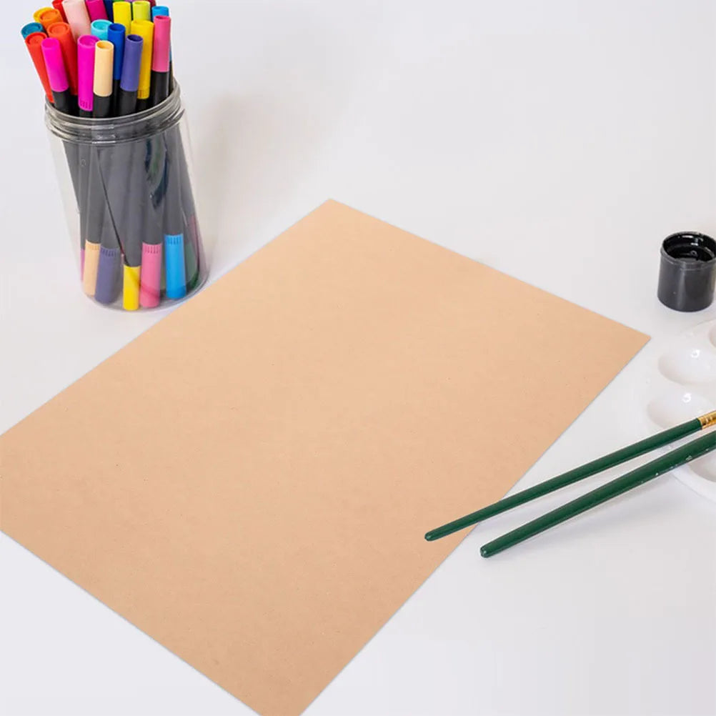 50Pcs Kraft Paper Cardstock Thick Sheets DIY Craft Scrapbooking Invitations Card Making Projects Art Supplies Craft Cardboard