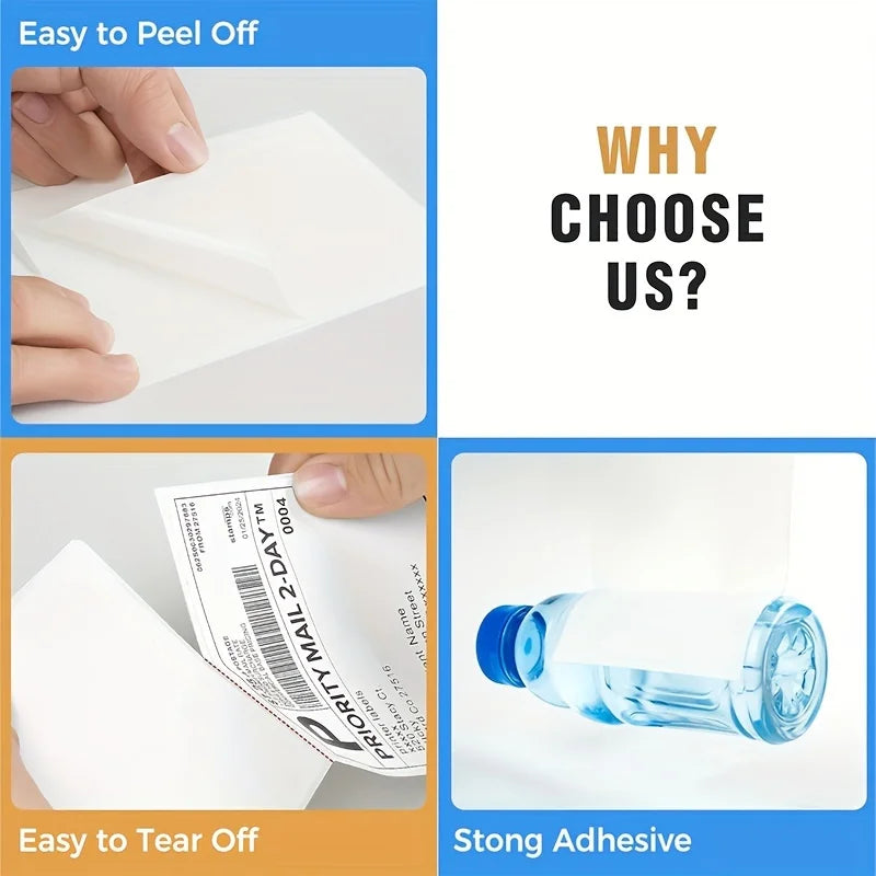 Commercial Grade 4x6 Inch Direct Thermal Shipping Label Roll 350 Labels, 100x150mm Self-Adhesive Address Stickers for E-commerce