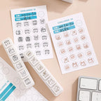 Cute Cat Emoji Stamp Daily Life Work Good Mood Series Cartoon Mini Pattern Stamps for Journaling Planner Diy Scrapbooking Decor