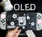 New In Stock Miffy Co-Branded Nintendo Switch OLED NS NS2 LITE Protective Case Glitter Handle Cover Transparent Black White Gift