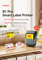 Niimbot B1 Pro Label Printer 300 DPI High-definition Red Black Color Printing Self-adhesive Photo Printing for Business Home