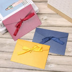 10 Pcs/set Envelope Pearlescent Paper Bow Thicken Ribbon Retro Creative Color Stationery Wedding Invited Gift High Quality