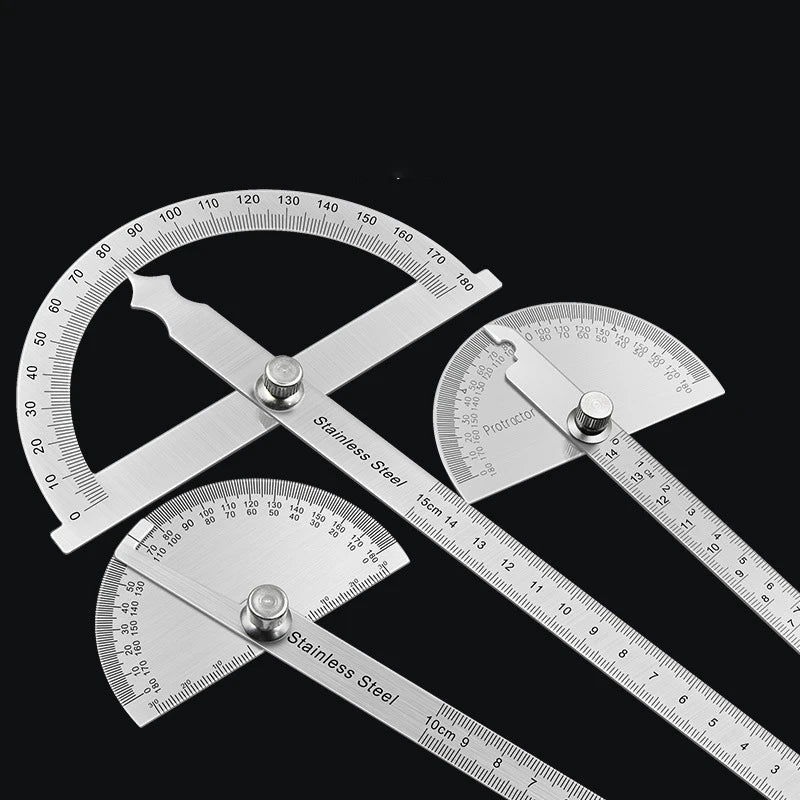 Stainless Steel 180 Degree Protractor Angle Ruler Metal Angle Meter Gauge Finder Goniometer For Precision Measurement