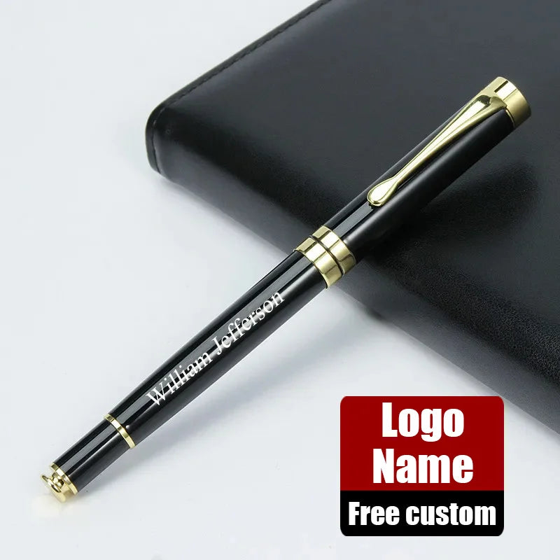 Luxury Metal Shell Business Office School Supplies Ballpoint Pens for Writing Rollerball Pen Customized Logo Name Gift