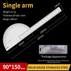LUXIANZI Stainless Steel Protractor Angle Ruler 180 Degree Guage Woodworking Carpentry Tool Measuring Angle Meter Goniometer