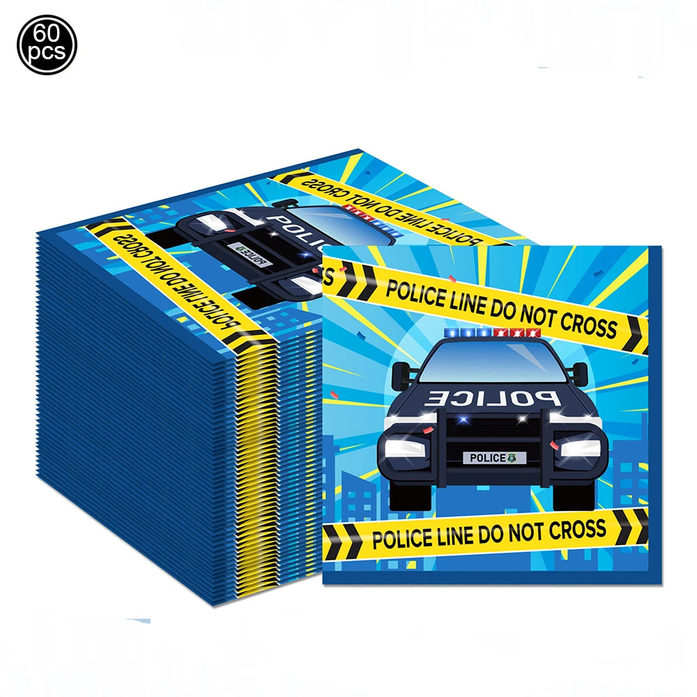 Police Party Plates Napkins Police Birthday Party Tableware Set Police Officer Car Party Decorations Favors Police Theme Party