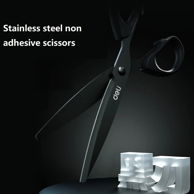 Deli Stainless Non Adhesive Stationery Scissors Sharp Blades Paper Cuttings ножницы для школы Office Tailor Household ciseaux