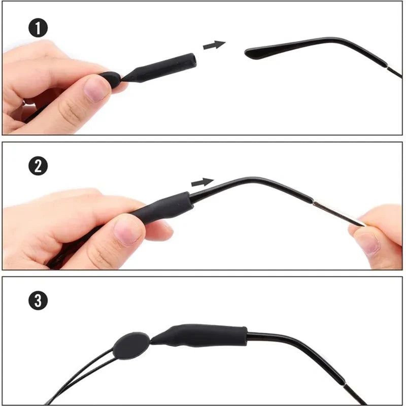 1/5pcs Universal Adjustable Eyewear Retainer Fit Sports Sunglasses Retainer Unisex Strap Safety Glasses Holder Large Round-Head
