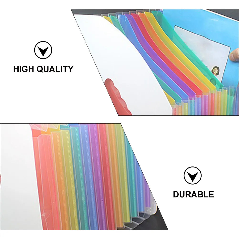 13-Layer Rainbow Mini File Folder Plastic Expanding Document Organizer for Office Study Home Student Teacher Gift Accordion