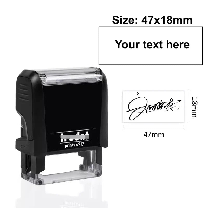 Customizable Self-Inking Rectangular Personalized Name Signature Laser Engraved Rubber Stamp