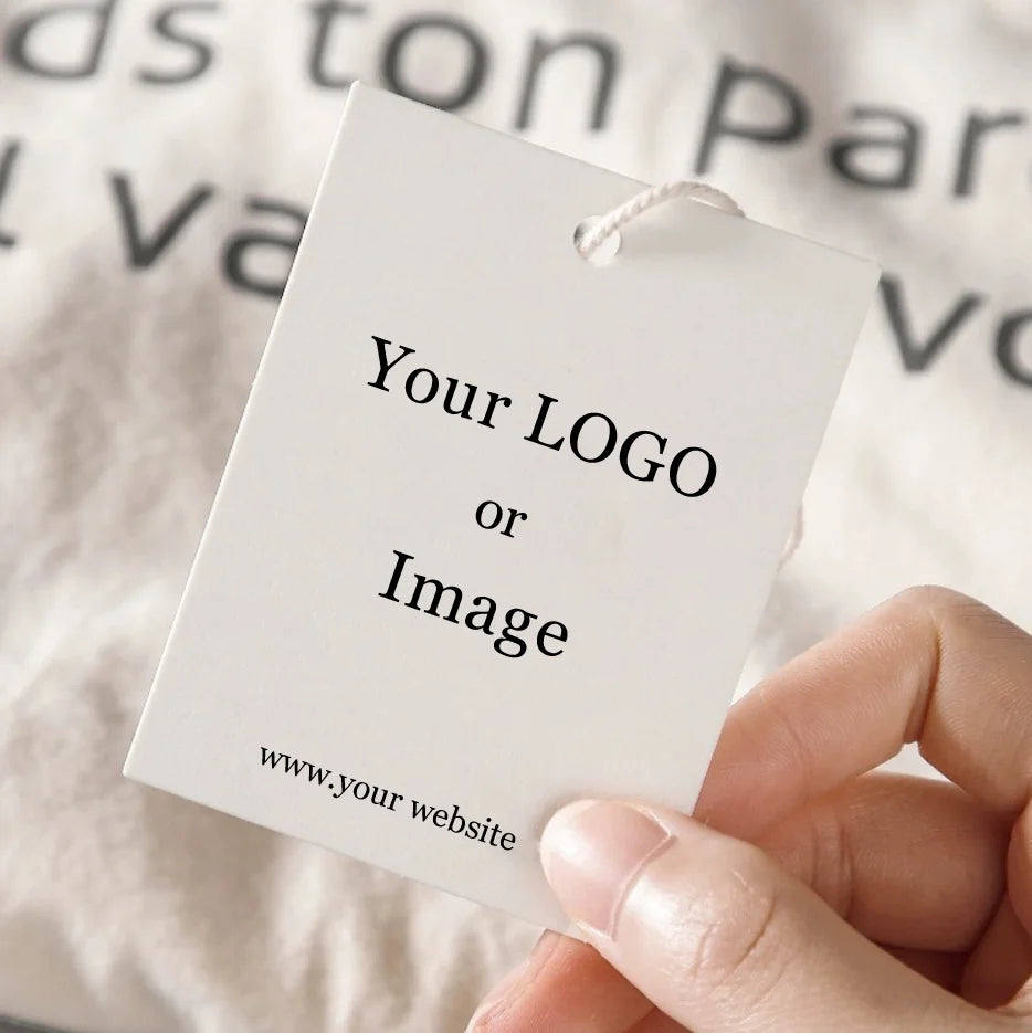350g Wholesale Custom Hang Tag Price Label Business Brand Logo Design Print Garment Clothing Party Gift Decoration Handmade DIY