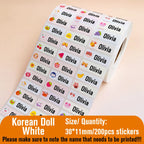 Custom Name Sticker Hebrew Waterproof Self-adhesive Baby Personalized Kids School Label Kindergarten Stationery Tag