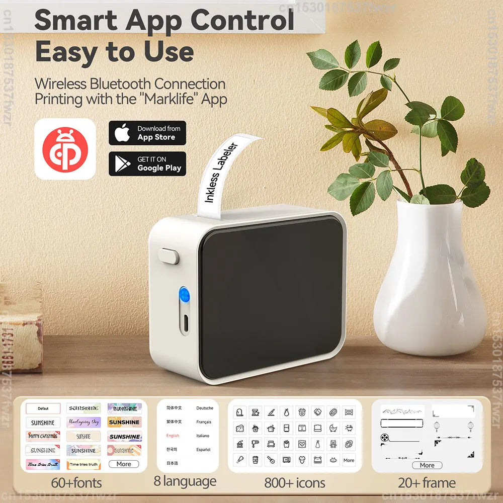 Marklife P15 Thermal Label Printer Similar as D11 D110 D101 Labeling Machine Wireless Bluetooth Label Maker With Label Sticker