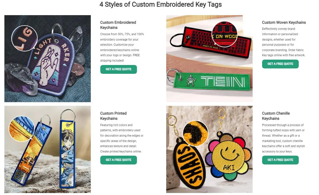 Custom Embroidery Keychain Tag Keychain Sports Team Keychain Key Tag Luggage Tag