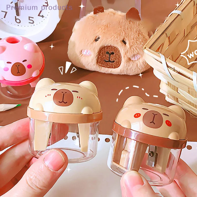 Portable Mini Manual Pencil Sharpener Cartoon Cute Capybara Pencil Sharpener Office School Supplies Student Stationery Gifts