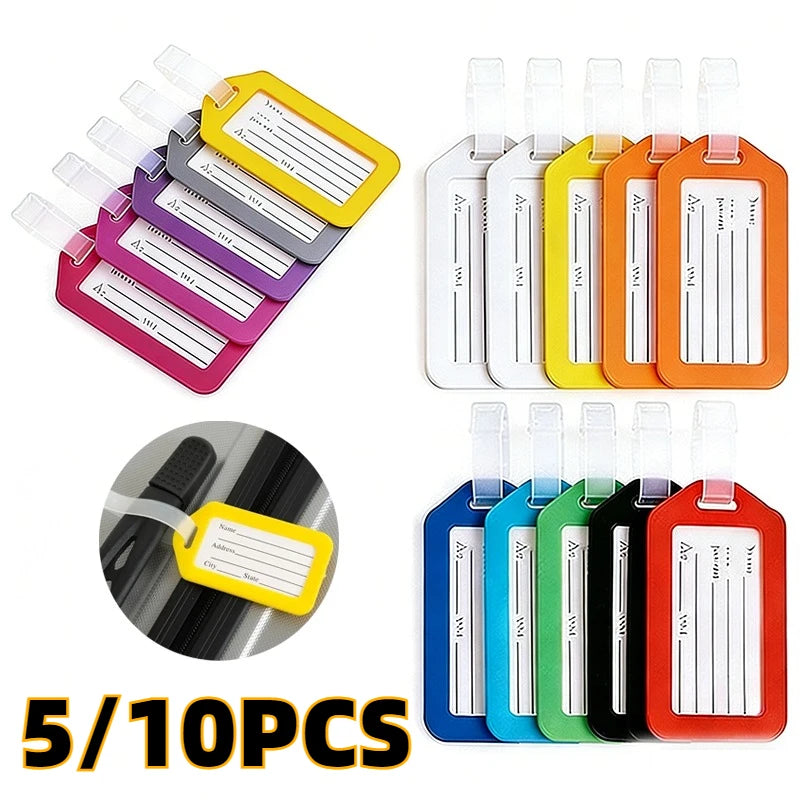 5/10PCS Luggage Tag Boarding Shipping Travel Accessory Women Men Suitcase Address Name Portable Label