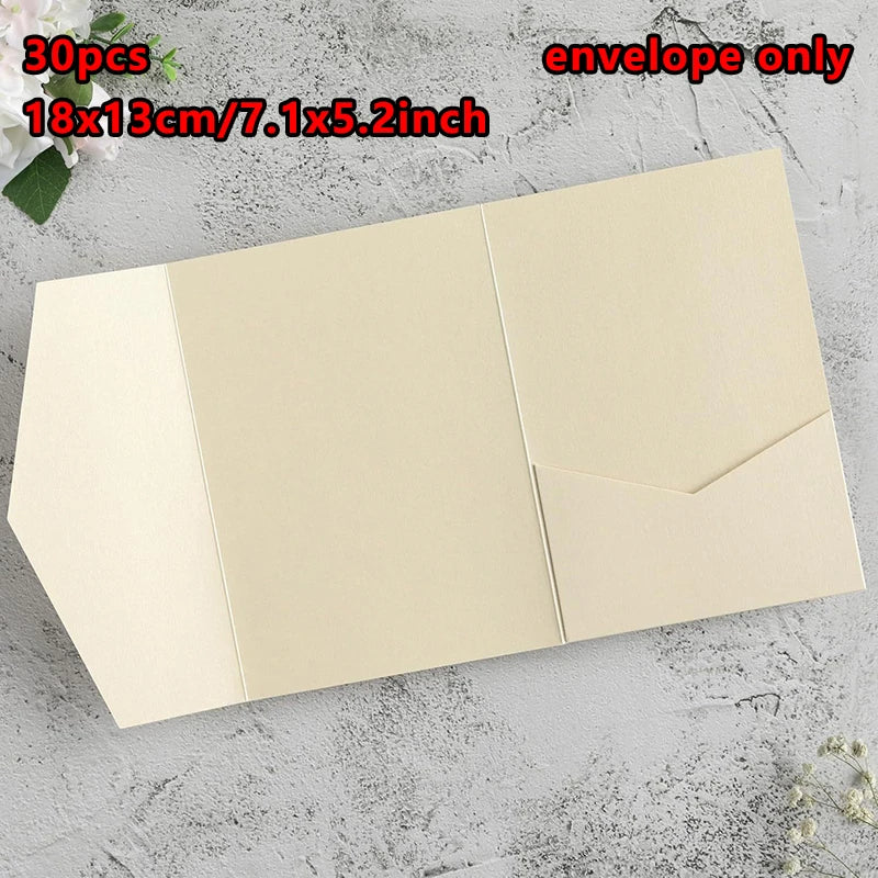 30pcs 18x13cm Green Envelopes for Wedding Invitation Small Business High-grade 250g Paper Stationery Supplies Storage Bag