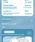 Mathematical Rulers Set Multi-function Geometry Drawing Ruler Transparent Rotatable Scale Ruler for Drafting School Supplies