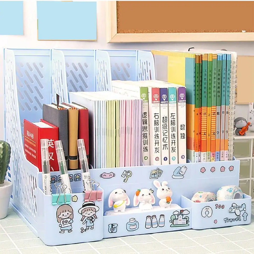 Multi-color file rack folder storage box desktop file box multi-functional file basket multi-layer shelf office bookshelf